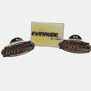 Evinrude Outboard motor tie tac pin back lot 100th anniversary 3 pins
